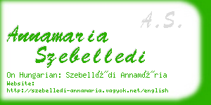 annamaria szebelledi business card